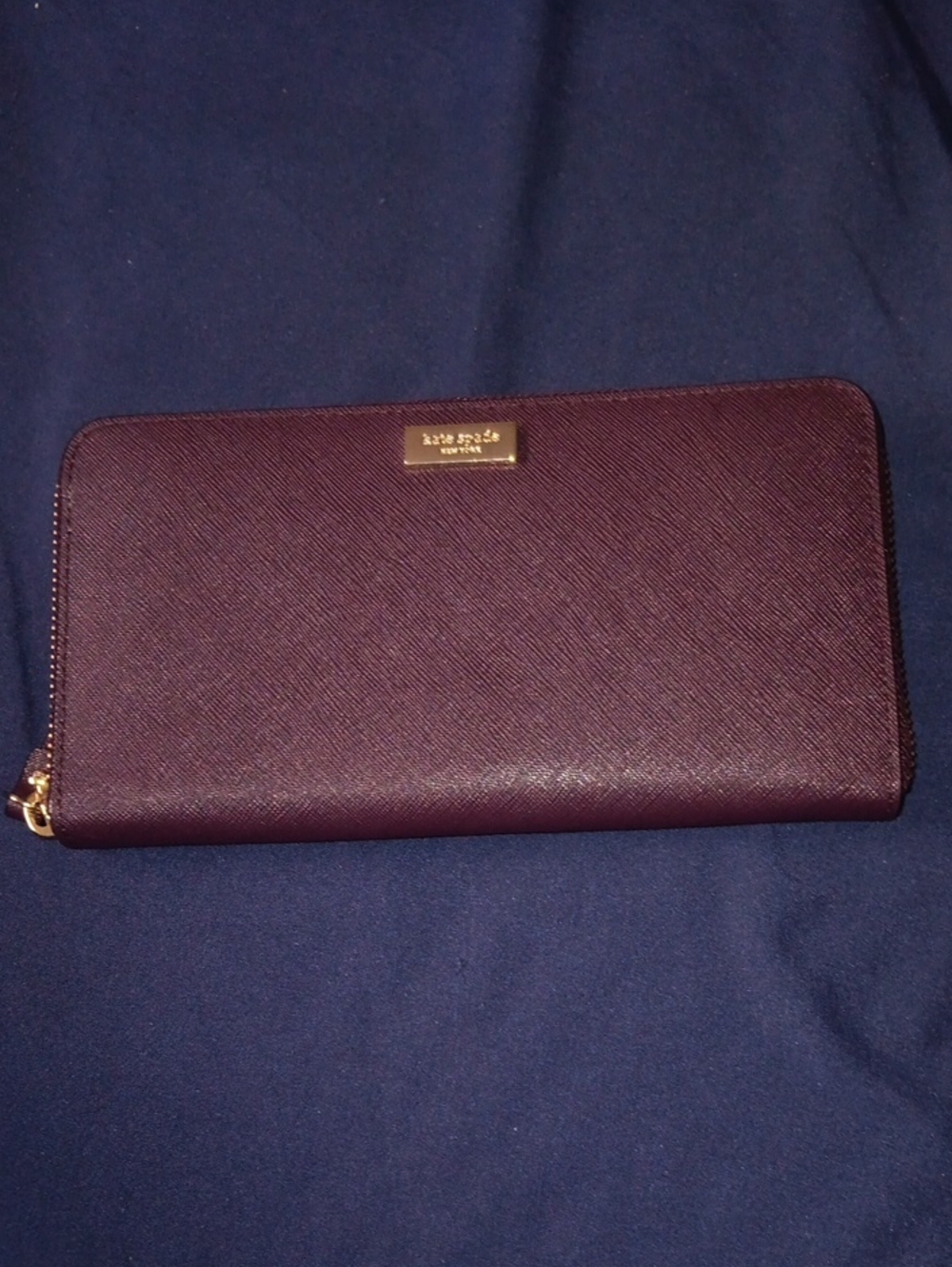 Kate Spade Neda Newbury Lane Zip Around Wallet Multiple Pockets, Cards Deep Plum